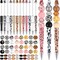12 Set Beadable Pens DIY Kit - Assorted Beads, Black Ink, Animal Print Design